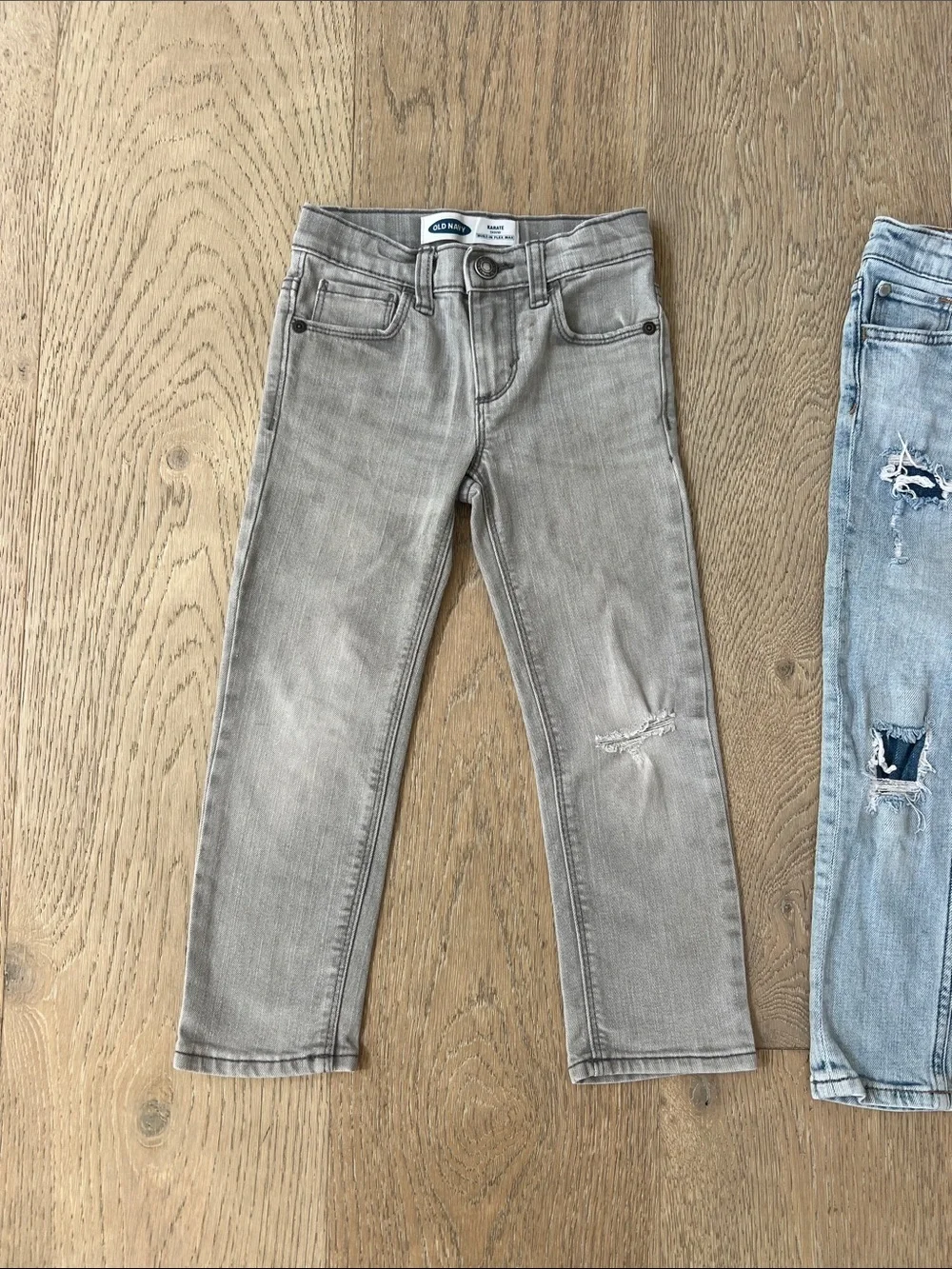 4T Kids Two-Pack Skinny Stretch Jeans - Gray & Light Blue Distressed